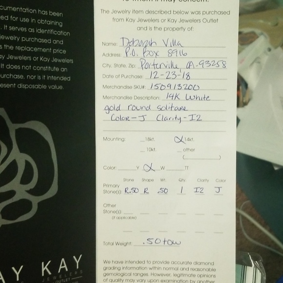 14WG OS SOLITAIRE RING - Picture 4 of 5